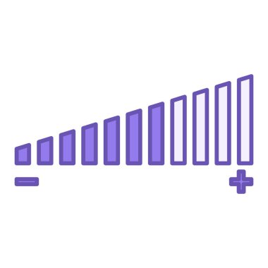 Renkli Cilt Simgesi. Hacim Dinamik Vektör Simgesi. Artı ve Eksi Ses Sesi. Video ve Sosyal Ağ Kavramı