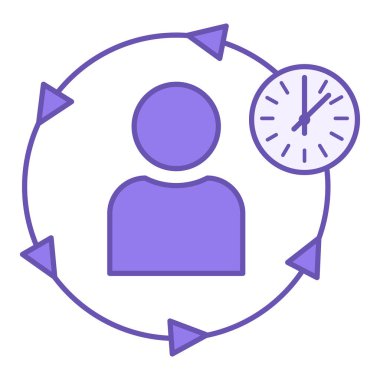 Rutin Renkli Simge. İnsan Günlük Rutininin Vektör Simgesi. Zamana göre ayarla. Yaşam Tarzı Konsepti