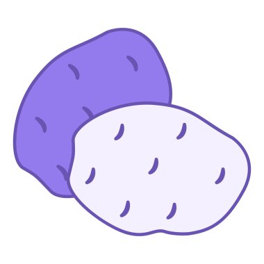 Patates Rengi Simgesi. Doğal ve Organik Ürünlerin Vektör Simgesi. Vejetaryen yemeği. Sebze Konsepti