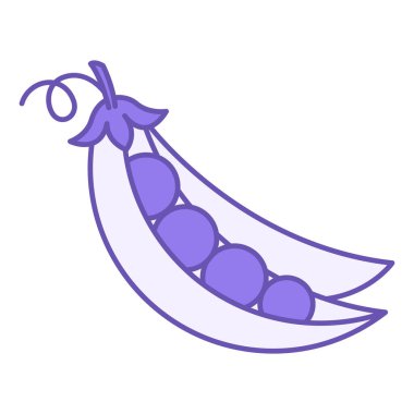 Bezelye Rengi Simgesi. Doğal ve Organik Ürünlerin Vektör Simgesi. Vejetaryen yemeği. Sebze Konsepti