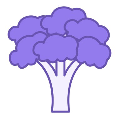 Brokoli Renkli Simge. Vejetaryen Gıda Vektörü Simgesi. Organik ve Doğal Ürün. Sebze Konsepti