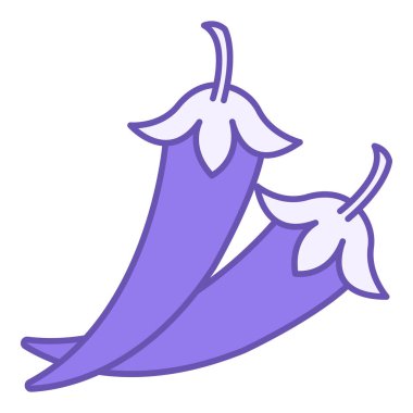 Chili Pepper Renkli Simge. Vejetaryen Gıda Vektörü Simgesi. Organik ve Doğal Ürün. Sebze Konsepti