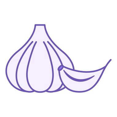 Sarımsak Rengi Simgesi. Vejetaryen Gıda Vektörü Simgesi. Organik ve Doğal Ürün. Sebze Konsepti