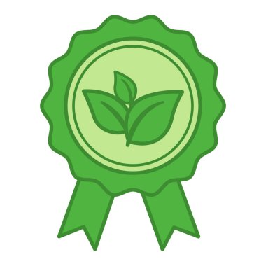 Yeşil Organik Etiket. Vektör Simgesi. Doğal ve Çevre dostu Ürünler. Organik tarım kavramı