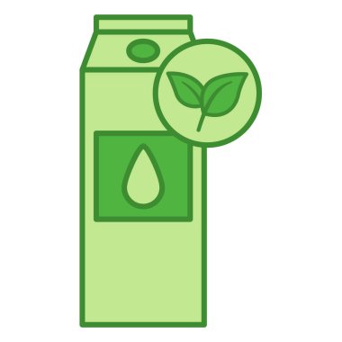 Yeşil Organik Süt Simgesi. Doğal Ürün Vektör Simgesi. Organik tarım kavramı