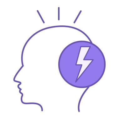 Stresli Renk Simgesi. Bunalımlı ve Endişeli Kişinin Vektör Simgesi. Duygular ve Ruh hali Konsepti