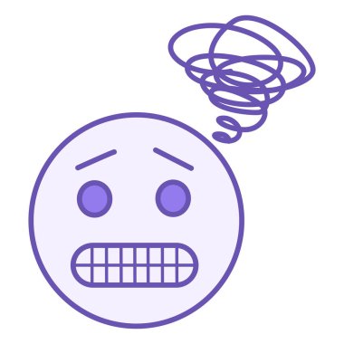 Renkli Simge Endişesi. Vektör Simgesi. Endişeli Duyguları Olan Kişi. Zihinsel bozukluk, akıl sağlığı. Ruh hali Konsepti