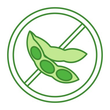 Soy Free Green Icon. Vektör Simgesi. Soya Bedava Ürün Etiketi. Sağlıklı Yeme