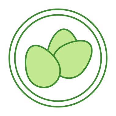 Yeşil Simge Yumurta İçerir. Vektör Simgesi. Gıda Paketi Etiketi. Sağlıklı Yeme