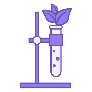 Biyoloji Renk Simgesi. Laboratuvar Test Tüpü 'nün vektör simgesi. Okulda bu konuyu öğreniyorum. Eğitim Konsepti