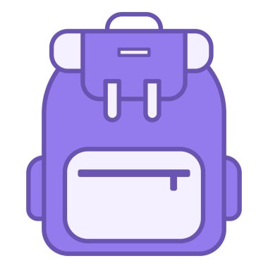 Renkli Sırt Çantası Simgesi. Seyahat Torbası Vektör Simgesi. Yürüyüş ve Seyahat için sırt çantası. Kamp Kavramı