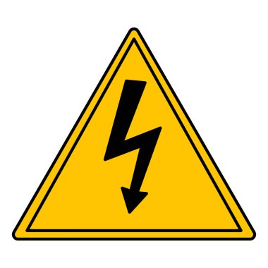 Sarı İşaret Yüksek Voltaj. Vektör Simgesi. Tehlike Uyarı İşareti