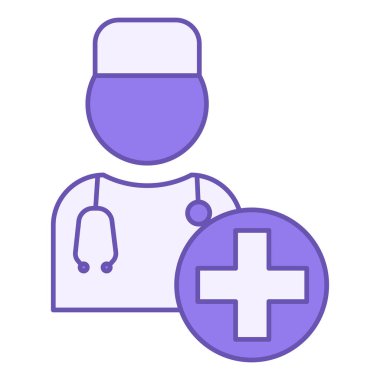 Doktor Renk Simgesi. Vektör Simgesi. Tıbbi Kıyafetler ve Stetoskop Doktoru. Çeşitli hastalıkları tedavi eden bir uzman. Sağlık ve Tıp Konsepti