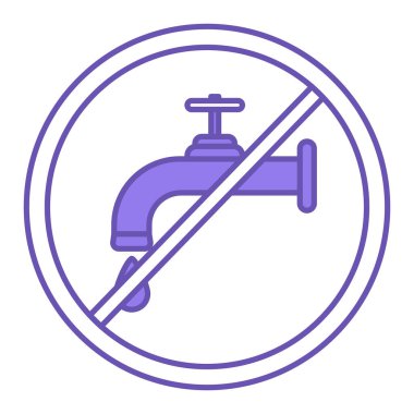 Renkli Simge Suyu Yok. Vektör Simgesi. Musluk ve bir damla su. Ekolojik bir sorun. İklim Değişikliği Kavramı