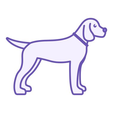 Renkli Köpek Simgesi. Yakalı Genç Köpek 'in Vektör Simgesi. Hayvan Konsepti