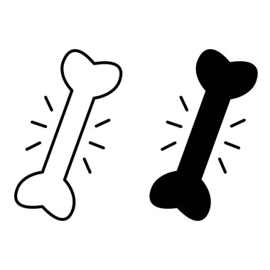 Kemik Simgeleri. Siyah ve Beyaz Vektör Simgeleri. Köpeğin en sevdiği ödül. Hayvan Konsepti