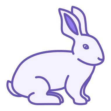 Renkli Tavşan Simgesi. Vektör Şirin Hayvan Simgesi. Hayvan Konsepti