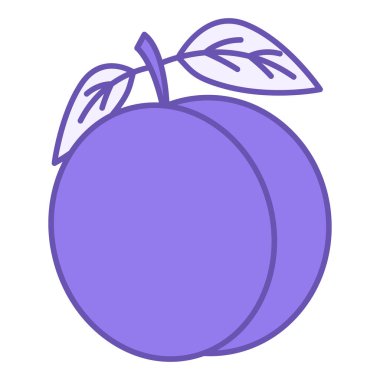 Renkli kayısı ikonu. Vektör Simgesi. Doğal ve organik gıdalar. Tatlı tatlı. Meyve Konsepti