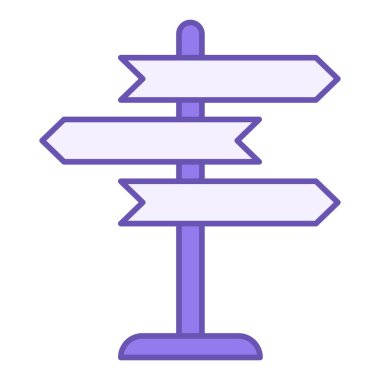 Renkli İmza Simgesi Simgesi. Vektör Simgesi. Yol tabelası, yön tabelası. Yol Kavramı