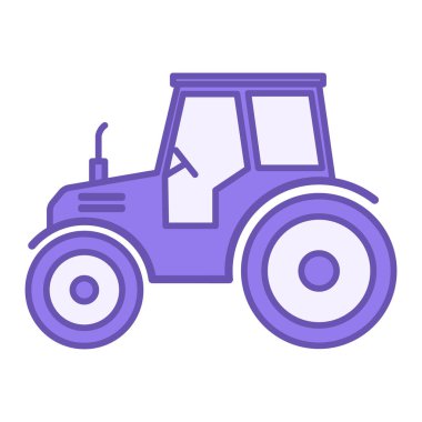 Çekici Renk Simgesi. Vektör Simgesi. Tarım Makineleri. Taşımacılık ve Çiftlik Konsepti