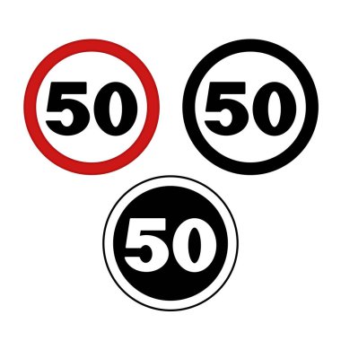 Signs Speed Limit 50. Prohibitory Road Signs clipart