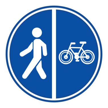 Mavi İşaret Yolu ve Bisiklet Yolu. Meydan Yolu İşareti. Vektör Simgeleri