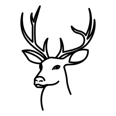 Geyik Simgesi. Vektör Simgeleri. Vahşi Hayvan. Noel ve Tatil Konsepti