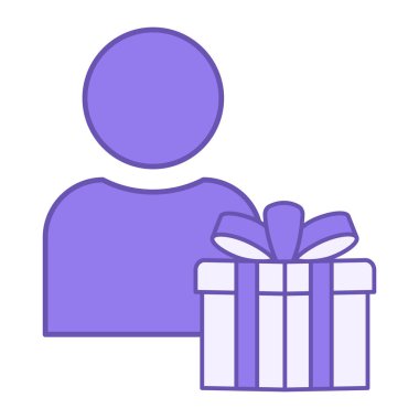 Hediye Rengi Simgesi. Vektör Simgesi. Erkek Tutma Hediye Kutusu. Tatil Konsepti