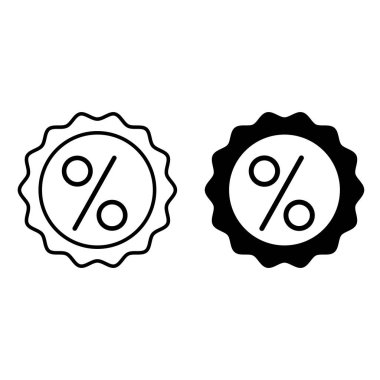 İndirimli Simgeler. Siyah ve Beyaz Vektör Simgeleri. Yüzde İşareti. Satış, En İyi Seçim. Kelepir fiyat. İş ve Alışveriş Kavramları