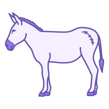 Eşek Rengi Simgesi. Vektör İllüstrasyonu. Memeli. Tarım, tarım. Evcil Hayvanlar Konsepti