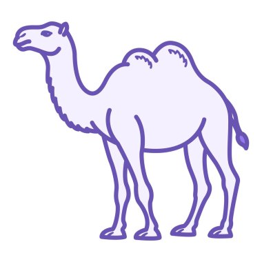 Deve Rengi Simgesi. Vektör İllüstrasyonu. Büyük Ruminant memelisi. İki Kamburlu Deve. Tarım, tarım. Evcil Hayvanlar Konsepti