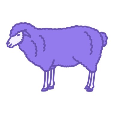 Renkli Koyun Simgesi. Vektör İllüstrasyonu. Memeli. Tarım, tarım. Evcil Hayvan Konsepti