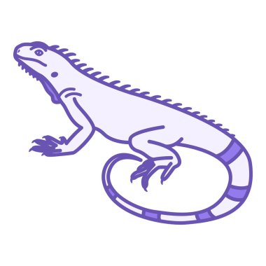 İguana Renk Simgesi. Vektör İllüstrasyonu. Büyük Ağaç Kertenkelesi. Evcil Hayvan. Evcil Hayvan Konsepti