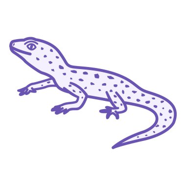 Gecko Renk Simgesi. Vektör İllüstrasyonu. Küçük Kertenkele. Evcil Hayvan. Hayvan Konsepti