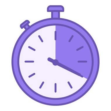 Renkli Zamanlayıcı Simgesi. Vektör İllüstrasyonu. Ölçüm Süresi, Dinlenme Araları ve Toplam Çalışma Süresi. Spor ve Spor Konsepti