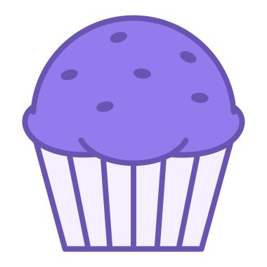 Kek Rengi Simgesi. Vektör İllüstrasyonu. Tatlı Pasta, Lezzetli Yemek. Fast Food Konsepti