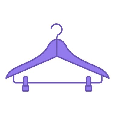 Renkli Askı Simgesi. Vektör İllüstrasyonu. Elbise Depolama Cihazı Asılıyor. Moda Konsepti