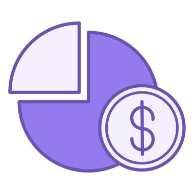 Renkli Paylaşımlar Simgesi. Vektör İllüstrasyonu. Şirket Paylaşım, işin bir parçası. Yatırımdan kazanç. Borsa Konsepti