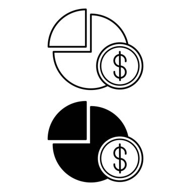 Simgeleri Paylaşır. Siyah ve Beyaz Vektör İllüzyonu. Şirket Paylaşım, işin bir parçası. Yatırımdan kazanç. Borsa Konsepti
