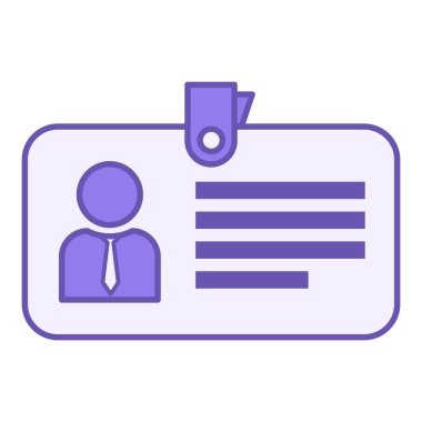 Renkli Simge Rozeti. Vektör Simgesi. Etiket, Şirketin çalışanı için kart. Kimlik kartı, geç. Ofis Kavramı