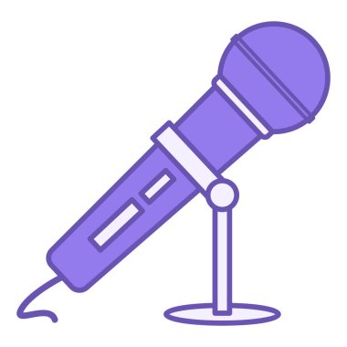 Renkli Mikrofon Simgesi. Vektör Simgesi. Elektroakustik Cihaz. Ses yükseltme aksesuarı. Brezilya Karnaval Konsepti