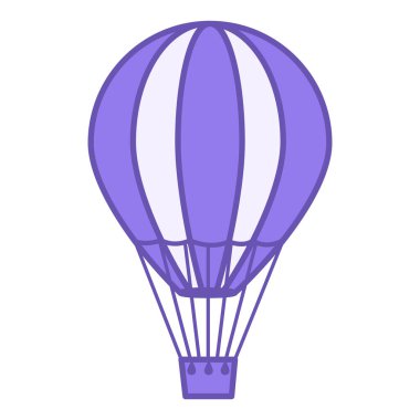 Renkli Sıcak Hava Balon Simgesi. Vektör Simgesi. Bağlı Sepetli Uçak. Brezilya Karnaval Konsepti