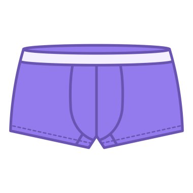 Renkli Boksör Donu Simgesi. Vektör İllüstrasyonu. Erkek iç çamaşırı. Moda ve Kıyafet Konsepti