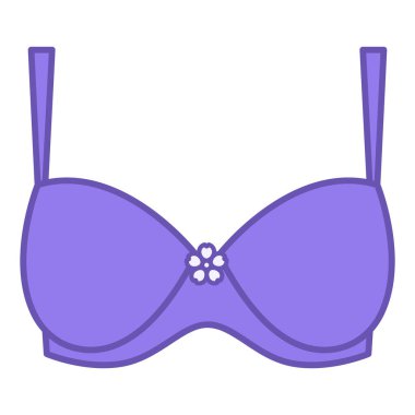Renkli Sütyen Simgesi. Vektör Çizimi. Kadın iç çamaşırı. Moda ve Kıyafet Konsepti