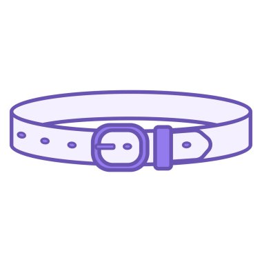 Renkli kuşak simgesi. Vektör İllüstrasyonu. Pantolonu Tutmak İçin Kıyafet Elemanı. Moda Konsepti