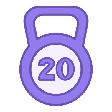 Renkli Ağırlık Simgesi. Vektör Çizimi. Ağır Kettlebell, Spor Spor Malzemeleri. Spor ve Spor Konsepti