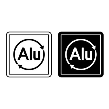 Ambalaj İşaretlerinde alüminyum. Karton Paketleme Etiketleri. Siyah ve Beyaz Vektör Simgeleri. Lojistik, teslimat. Uyarı Sembolü, Dikkatli Kullan.