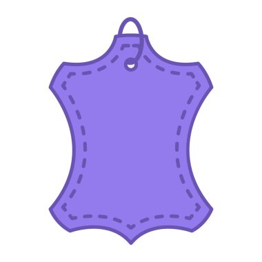 Renkli Deri Simgesi. Vektör İllüstrasyonu. Kumaş Ürünleri, Doğal Tekstil. Madde Özellikleri Konsepti