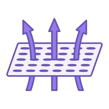 Renkli Solunabilir Tekstil Simgesi. Vektör İllüstrasyonu. İç İnsan Nemi 'ni dışarıya taşıyabilen kumaş. Malzeme Özellikleri Konsepti