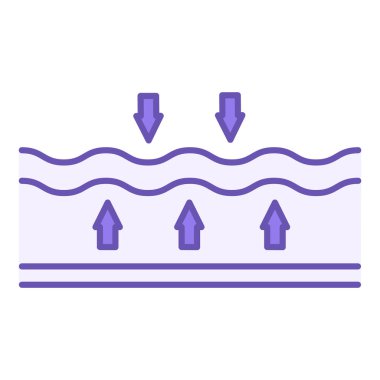 Renkli Elastik Kumaş Simgesi. Vektör İllüstrasyonu. Şekillerini esnetebilme ve yenileyebilme yetenekleri farklı materyaller. Madde Özellikleri Konsepti